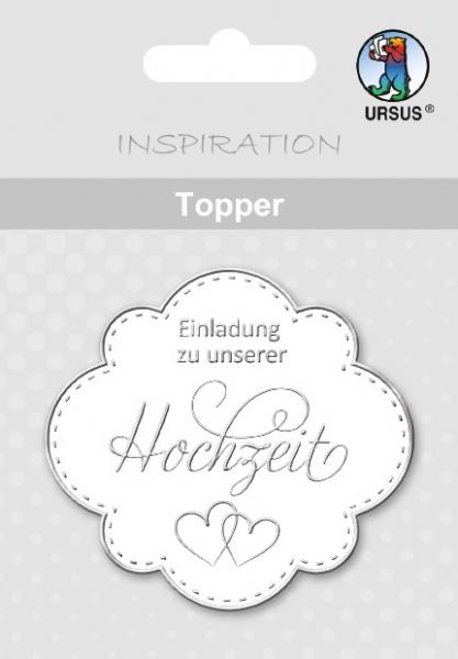 Topper, weiß/silber, "Hochzeit"